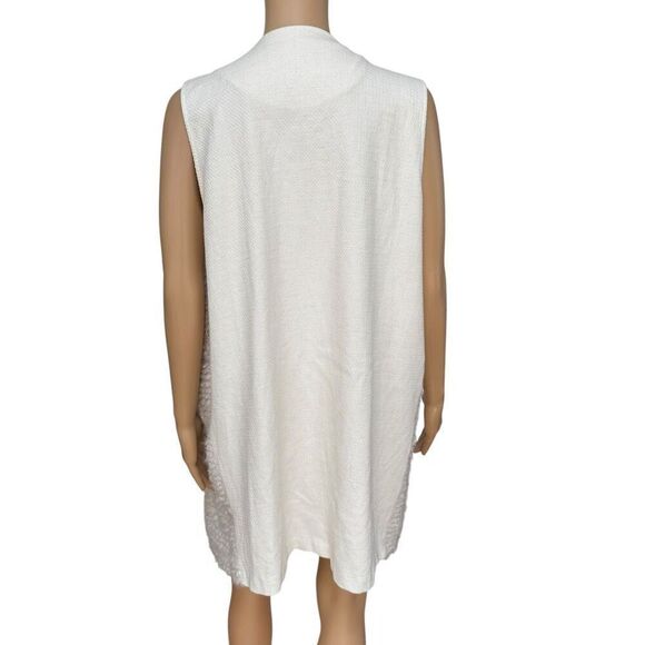 Zara Basic Collection Women’s Cream Sleeveless Faux Fur Vest Size L - Picture 3 of 8